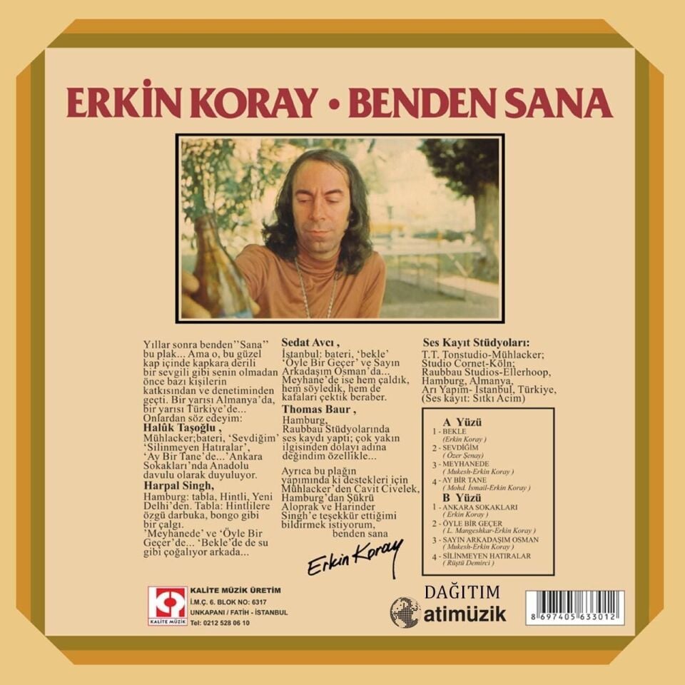 -Erkin Koray - Benden Sana 33'lük Yeni Baskı Plak