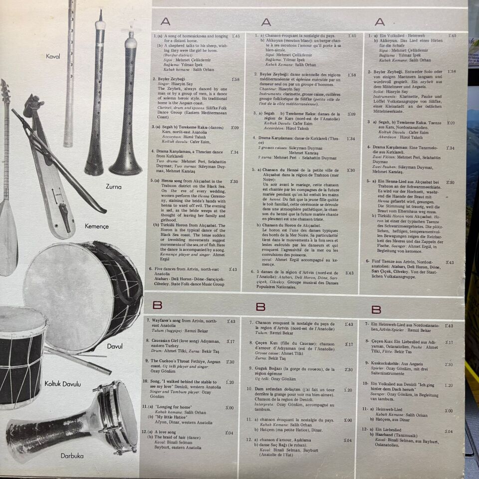 Turkish Folk Music • La Musique Populaire Turque • Türkische Volksmusik