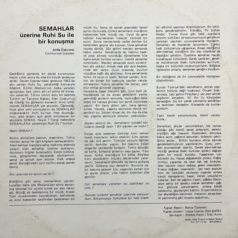 Ruhi Su & Dostlar Korosu – Semahlar