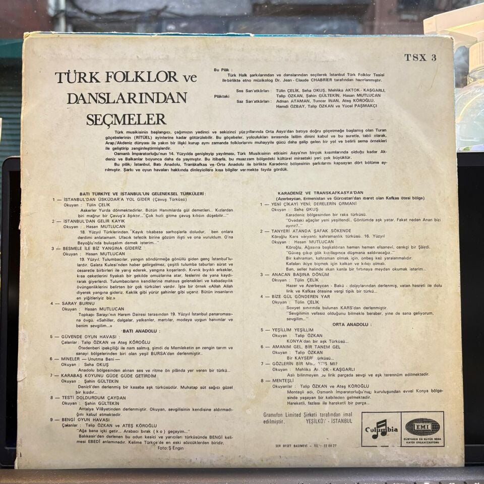 Tülin Çelik, Seha Okuş, Mehlika Aktok-Kaşgarlı, Talip Özkan, Şahin Gültekin, Hasan Mutlucan, Adnan Ataman, Tuncer İnan, Ateş Köroğlu, Hamdi Özbay, Yücel Paşmakçı – Türk Folklor ve Danslarından Seçmeler