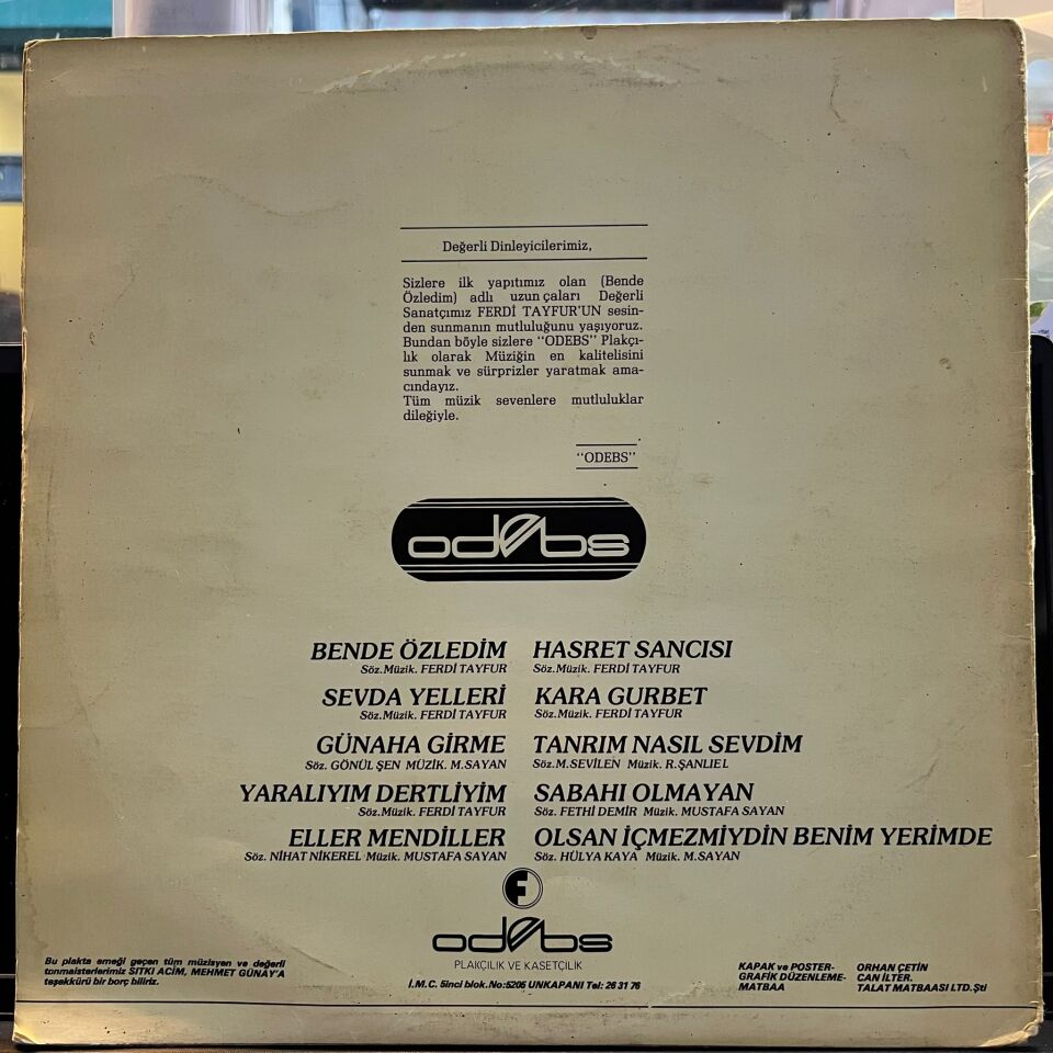 Ferdi Tayfur – Bende Özledim