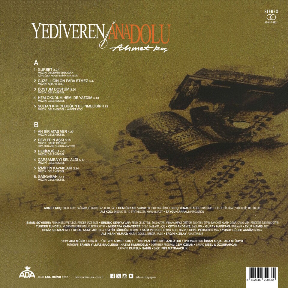 Ahmet Koç – Yediveren Anadolu (Enstrümantal) Plak