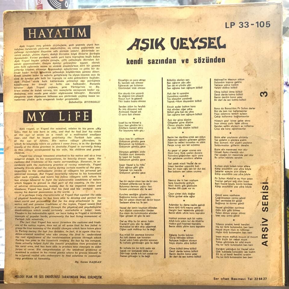 Aşık Veysel – Kendi Sözünden ve Sazından