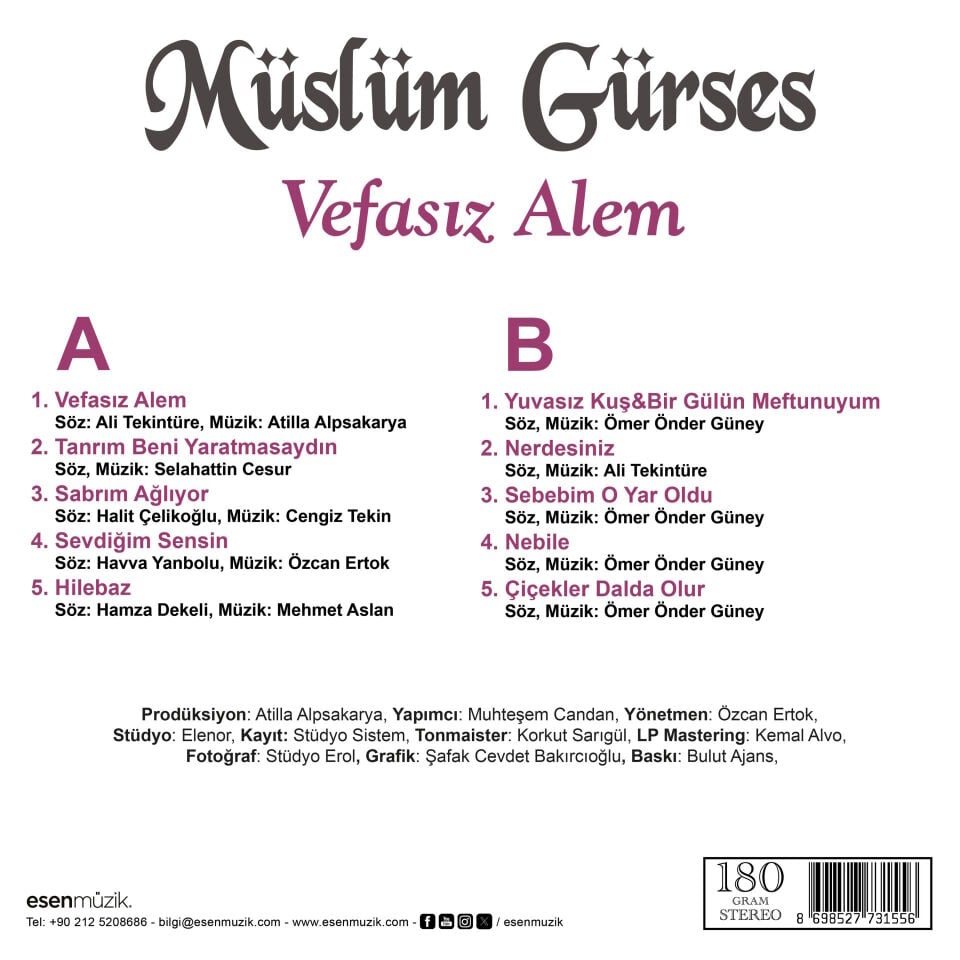 Müslüm Gürses – Vefasız Alem Plak