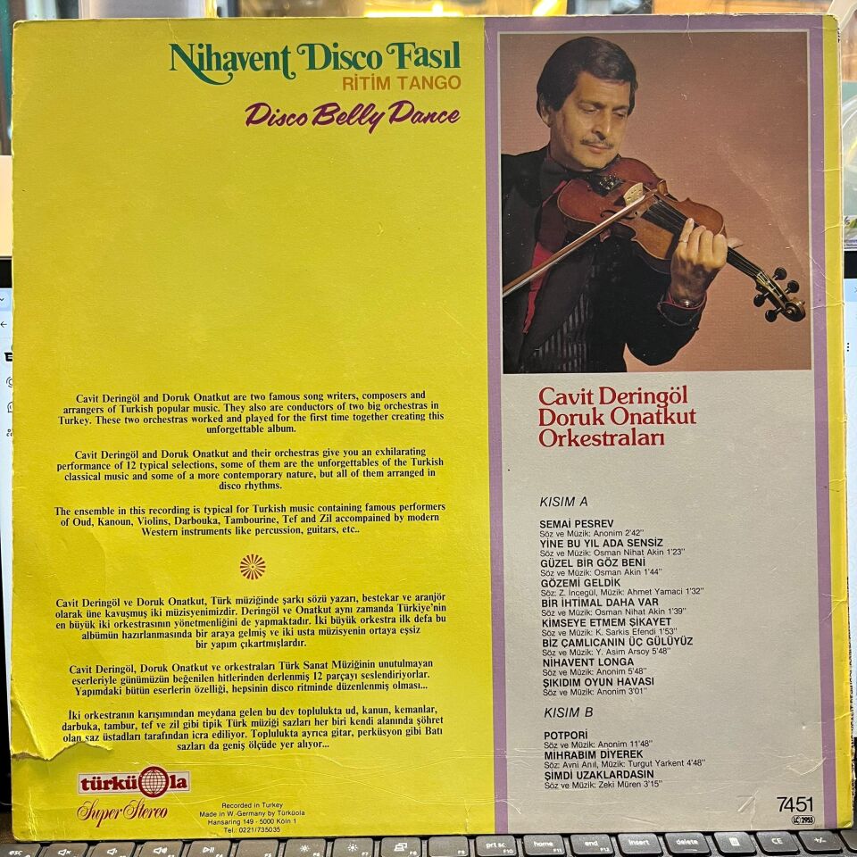 Cavit Deringöl*, Doruk Onatkut Orkestraları* – Nihavent Disco Fasıl Ritim Tango - Disco Belly Dance