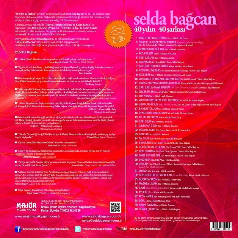 Selda Bağcan - 40 Yılın 40 Şarkısı 1 Kırmızı 2'li Plak