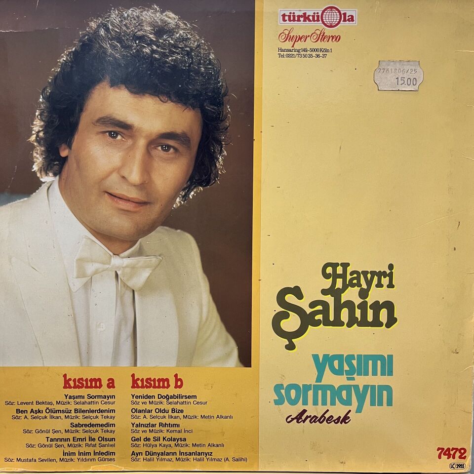 Hayri Şahin – Yaşimi Sormayin - Arabesk