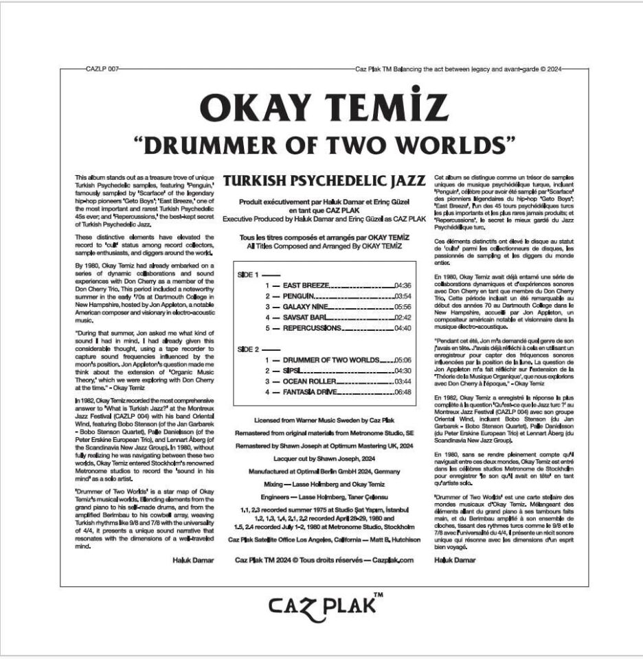 -Okay Temiz - Drummer Of Two Worlds Plak