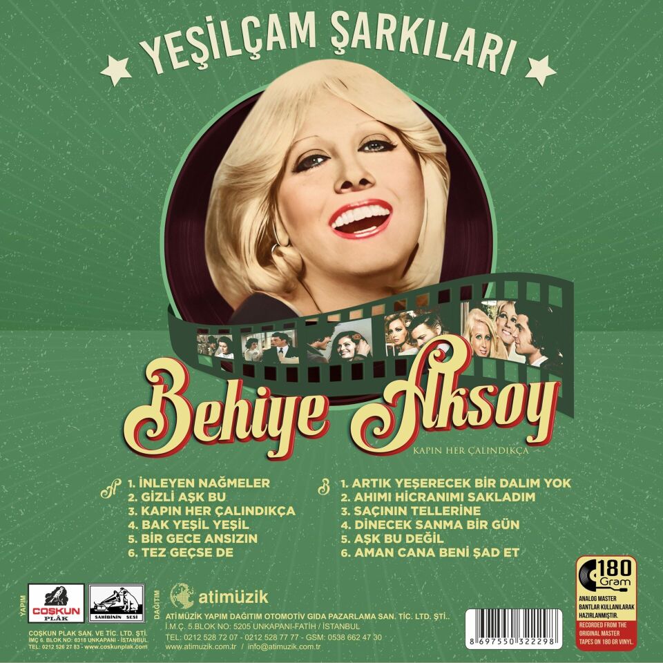 Behiye Aksoy - Yeşilçam Şarkıları Plak