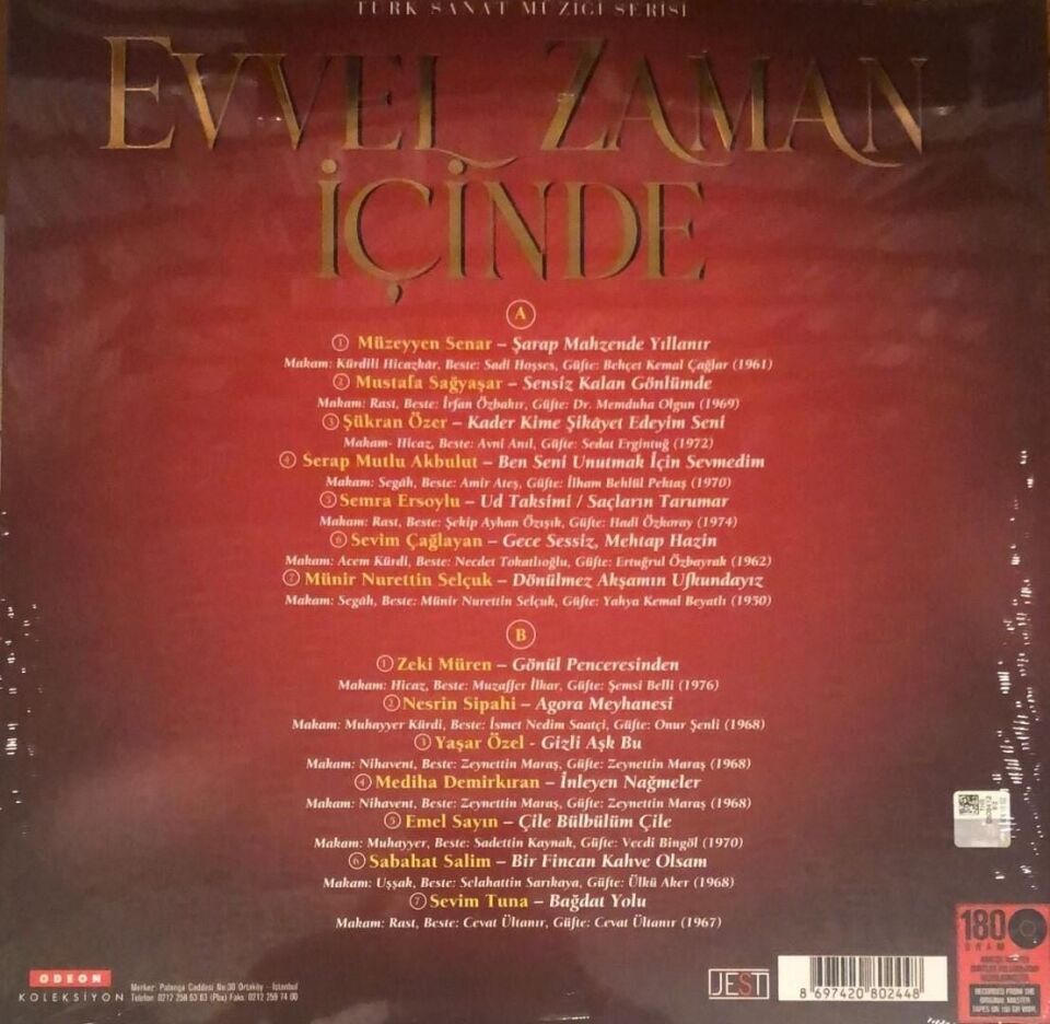-Evvel Zaman İçinde 1 Türk Sanat Müziği Serisi Plak