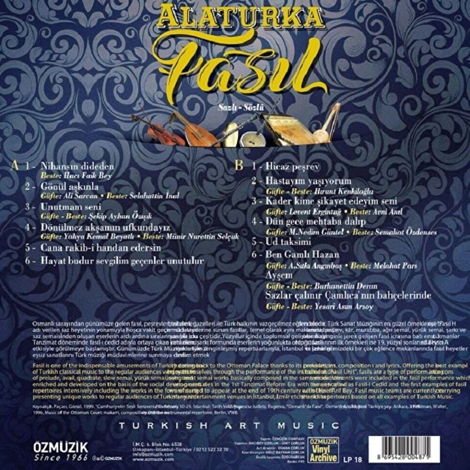 Alaturka Fasıl - Plak