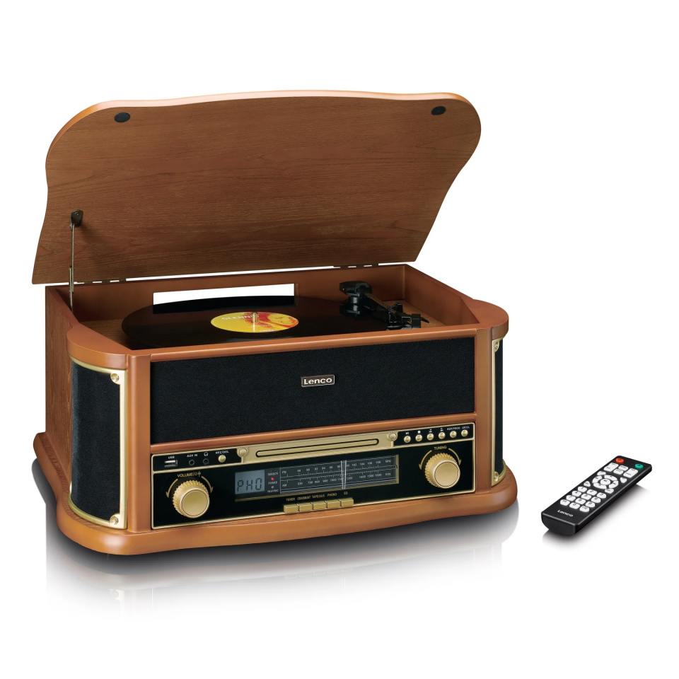 Lenco TCD-2551 Ahşap Retro Radyo Cd ve Kaset Çalar Pikap