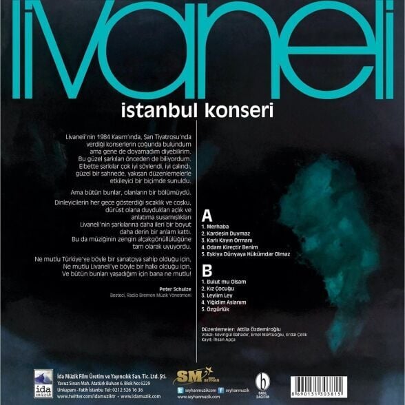 Zülfü Livaneli - İstanbul Konseri Plak