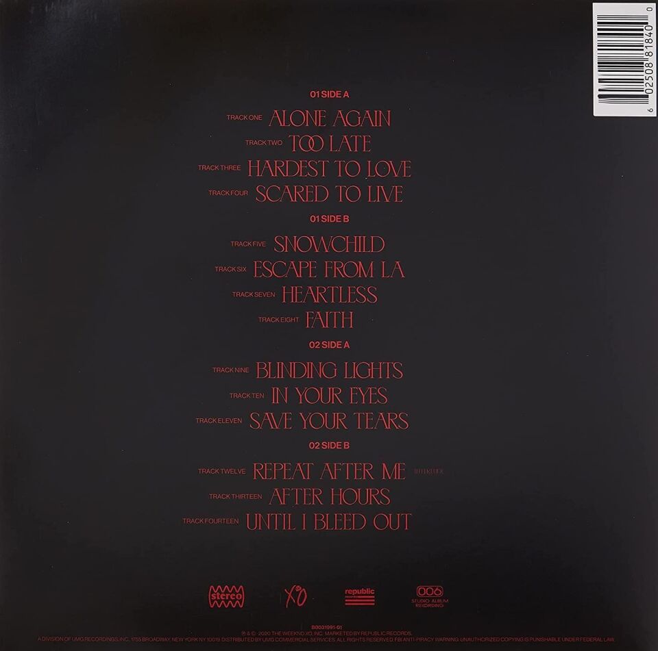The Weeknd – After Hours 2'li Plak