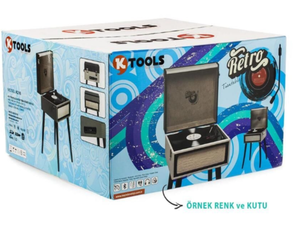 Ktools Retro K216 Ayaklı Pikap Kırmızı * Yedek İğne Hediyeli