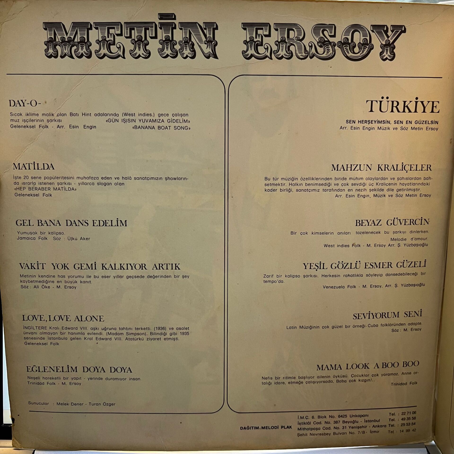 Metin Ersoy – Metin Ersoy - 20. Sanat Yılı