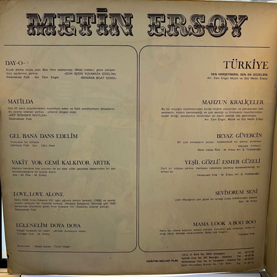 Metin Ersoy – Metin Ersoy - 20. Sanat Yılı