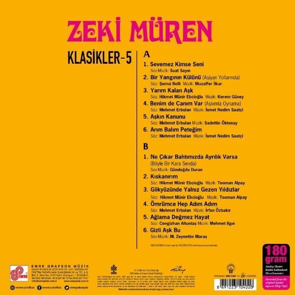 Zeki Müren - Klasikler 5 Plak