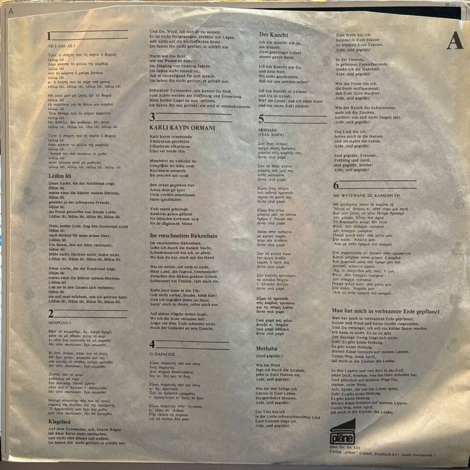 Maria Farantouri* / Zülfü Livaneli – Ensemble