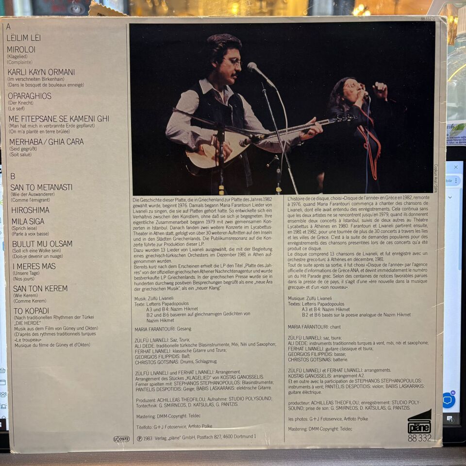 Maria Farantouri* / Zülfü Livaneli – Ensemble