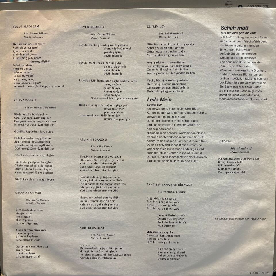 Z. Livaneli* – Das Lied Des Reiters - Atlının Türküsü