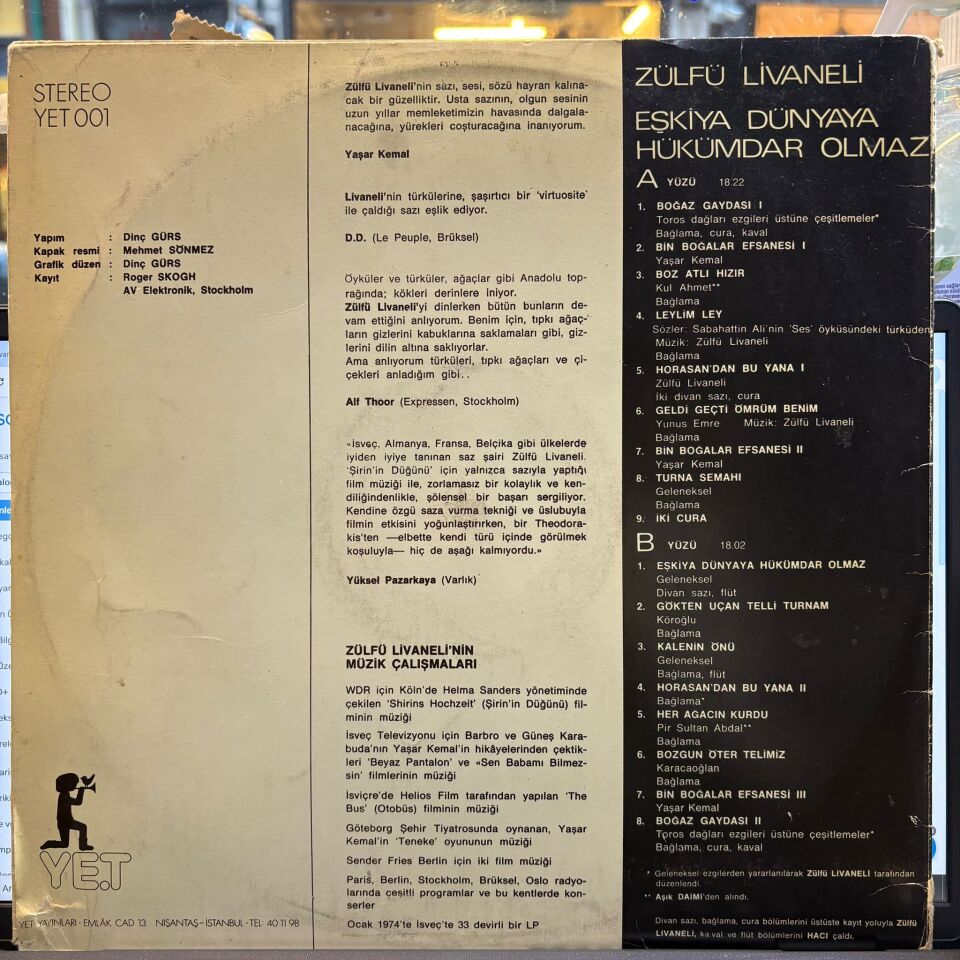 Zülfü Livaneli – Eşkiya Dünyaya Hükümdar Olmaz