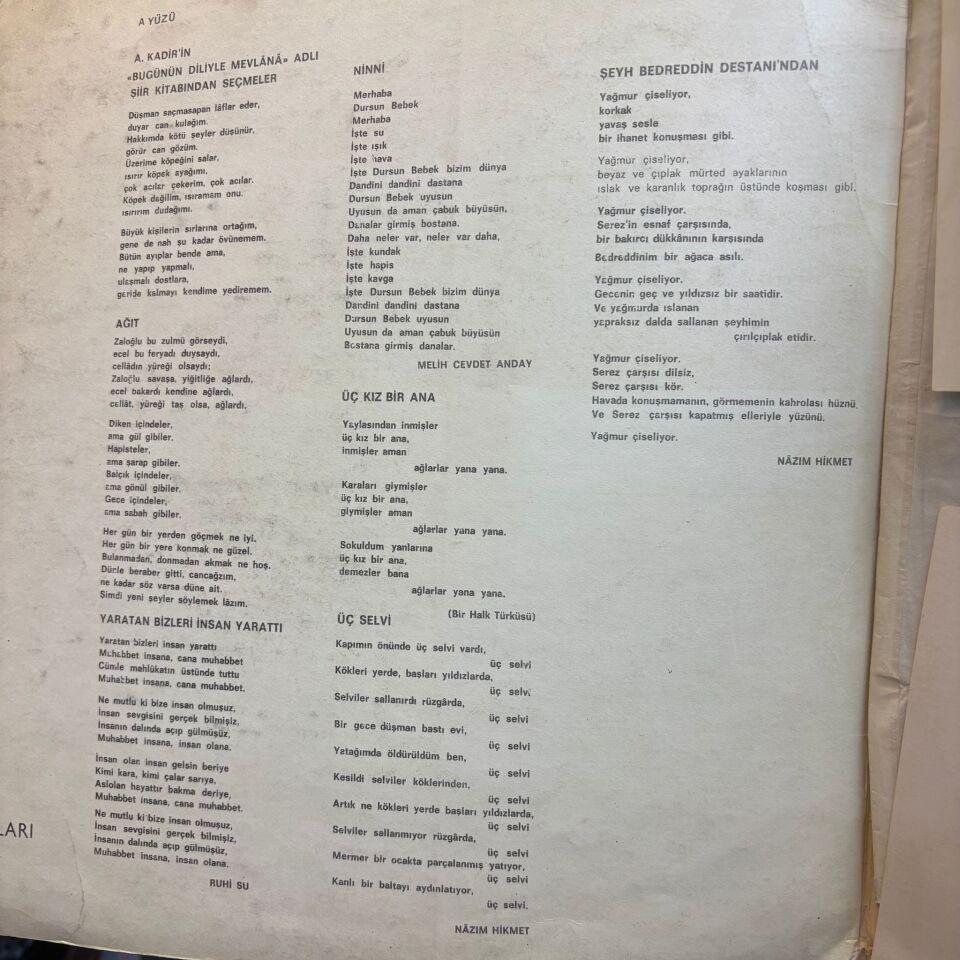 Ruhi Su – Şiirler - Türküler