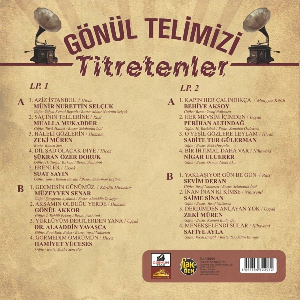 Gönül Telimizi Titretenler (2'li Plak - 33 Devir)