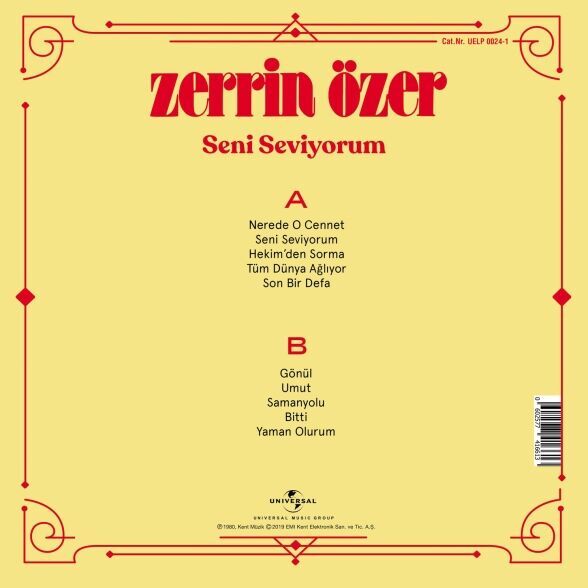 Zerrin Özer - Seni Seviyorum Plak