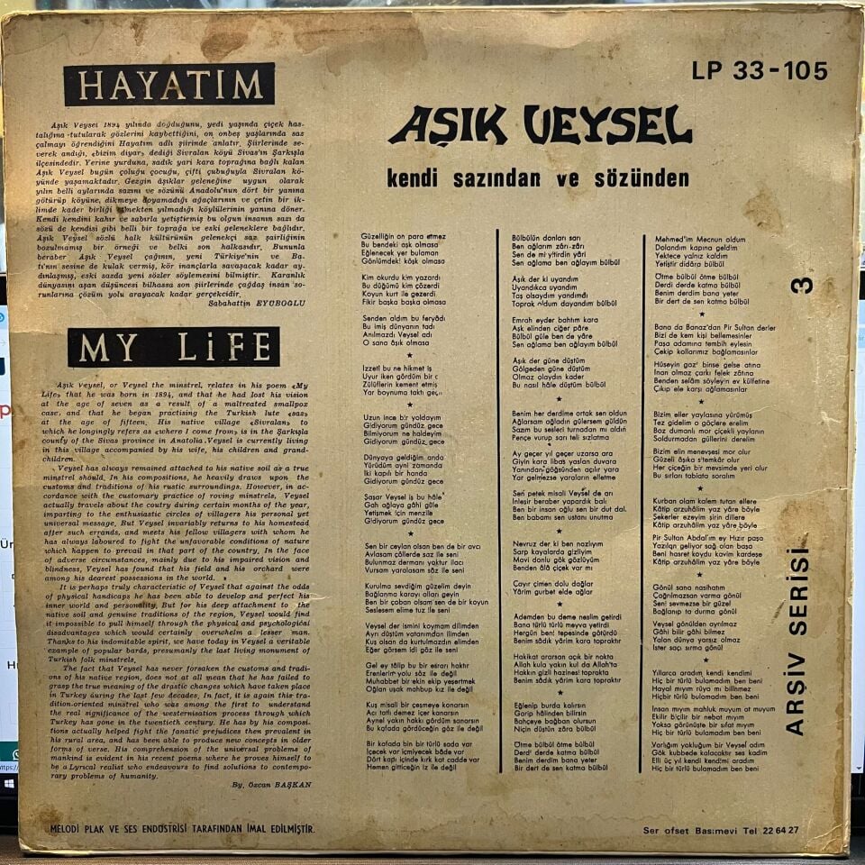 Aşık Veysel – Kendi Sözünden ve Sazından