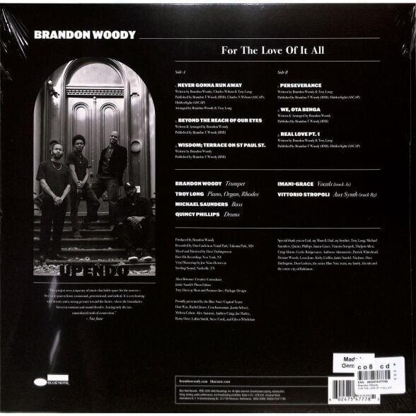 Brandon Woody - For The Love Of It All Plak